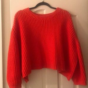 Anthropologie chunky fit ribbed knit sweater.